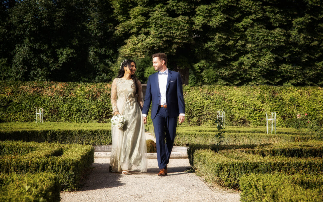 Hochzeitsfotos am Schloss Dätzingen und im angrenzenden Schlosspark