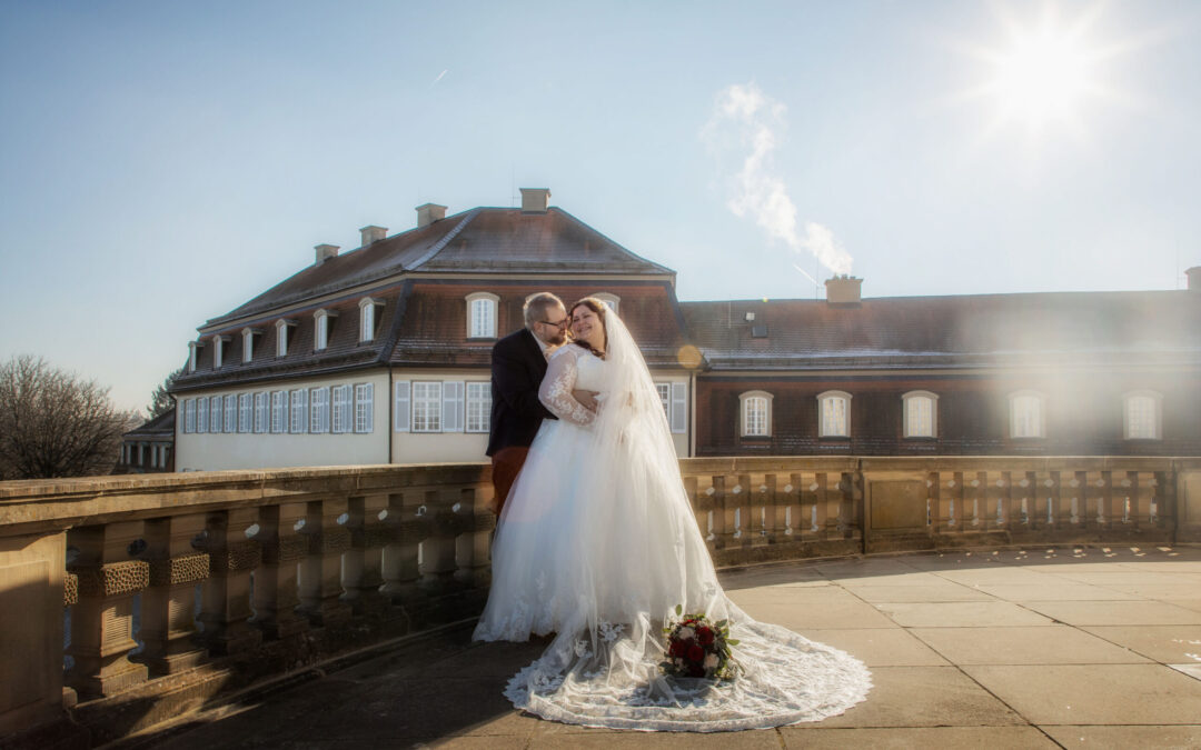 Eine Winterhochzeit am Schloss Solitude