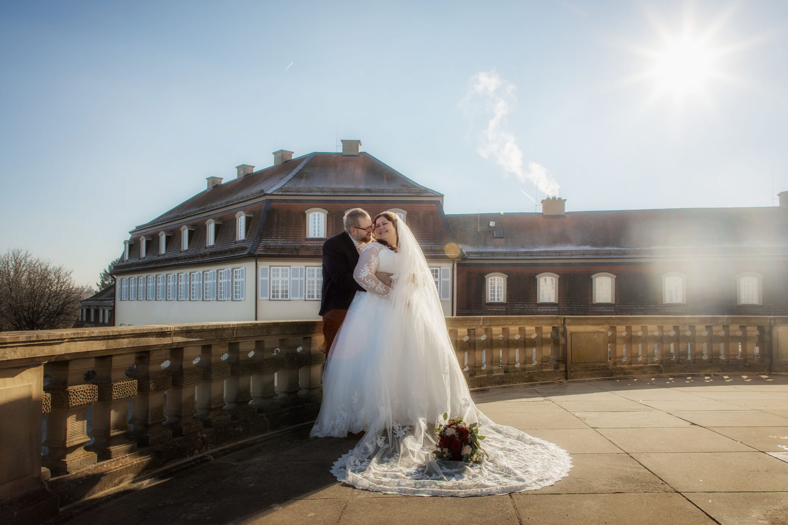 Eine Winterhochzeit am Schloss Solitude